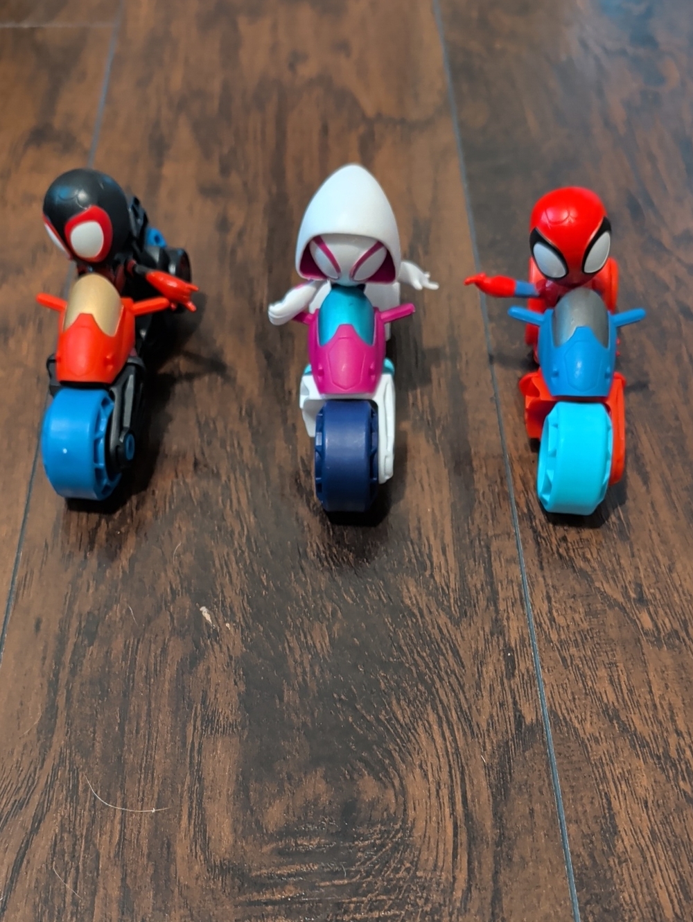 Marvel Spider-Verse Motorcycle Pack - Red, Black, White & Blue